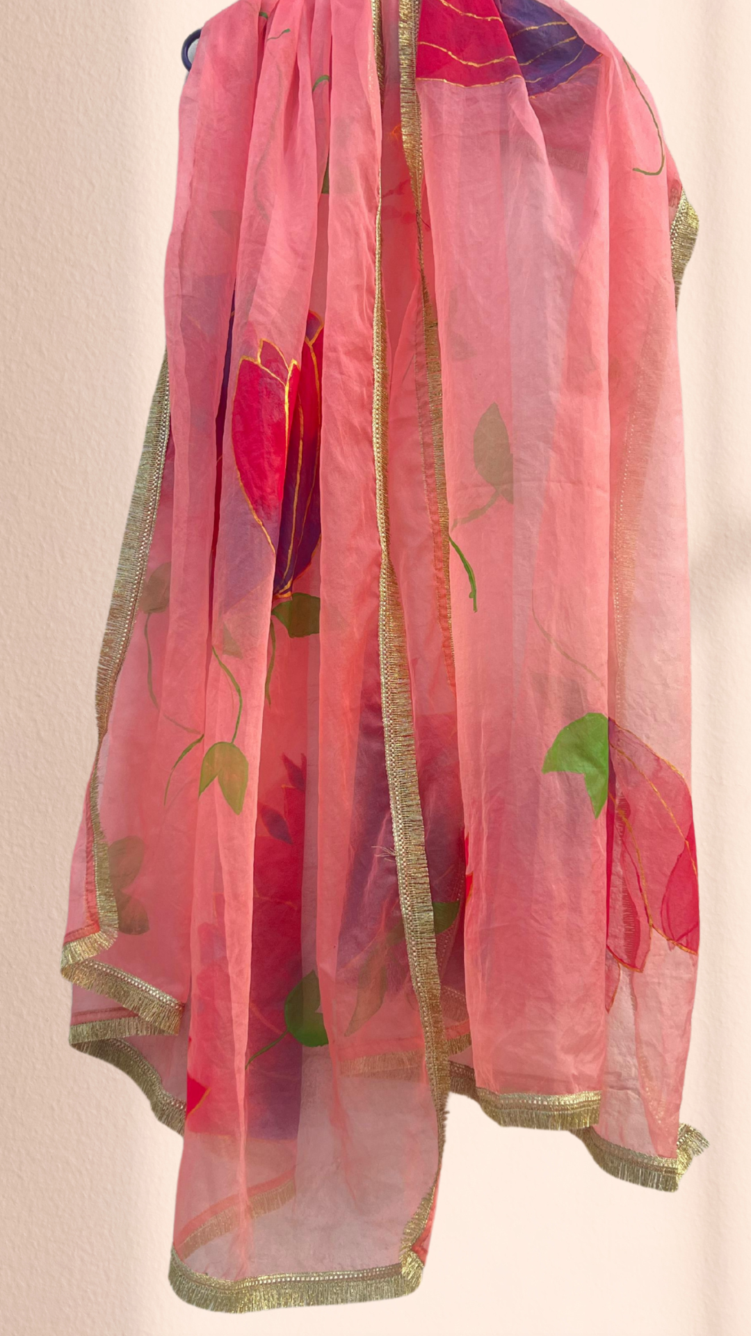 Kiran | Hand Painted Organza Dupatta | kalamnkora.com