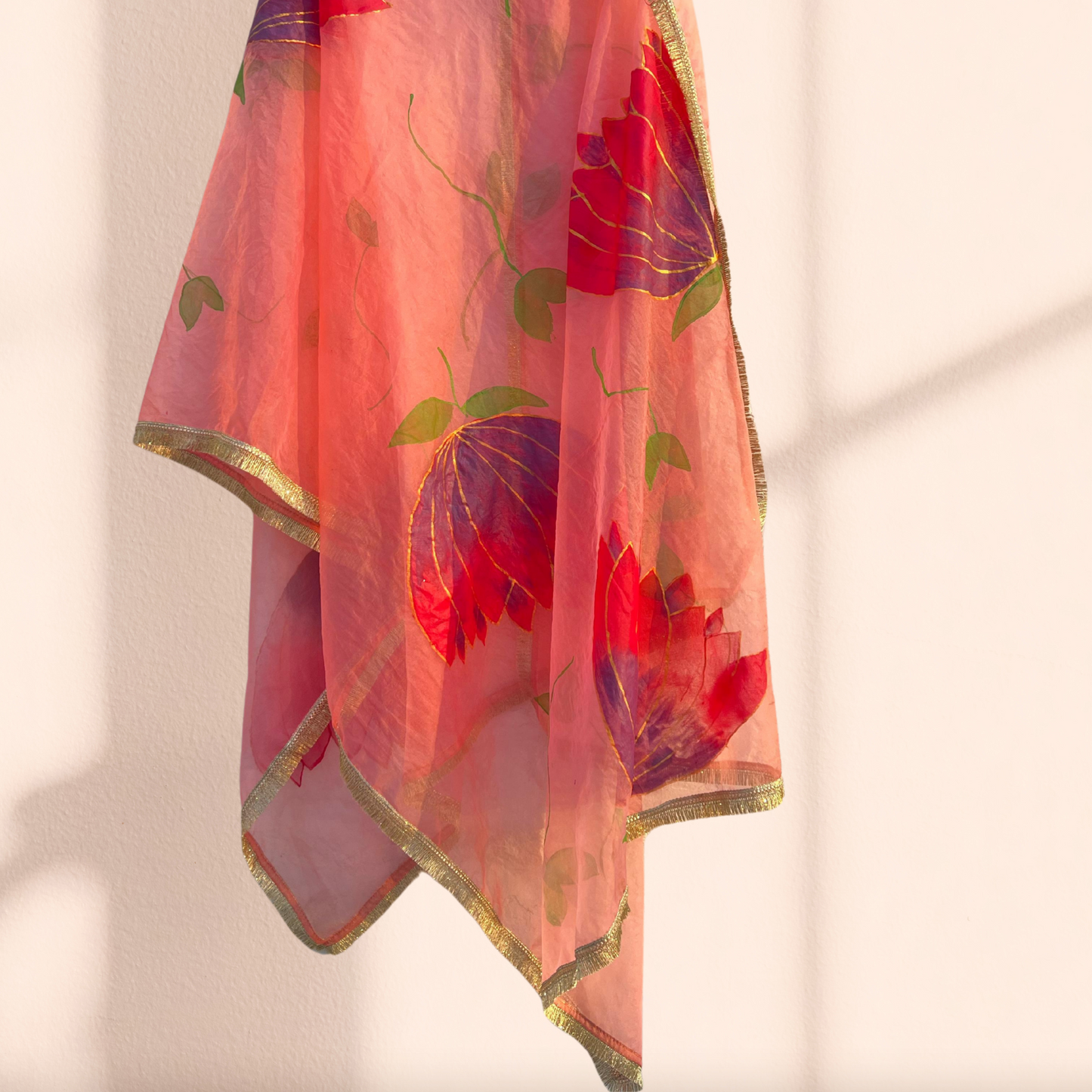 Kiran | Hand Painted Organza Dupatta | kalamnkora.com